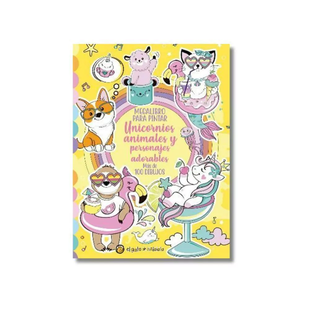 Megalibro Para Pintar Unicornios Animales Y Personajes Adorables