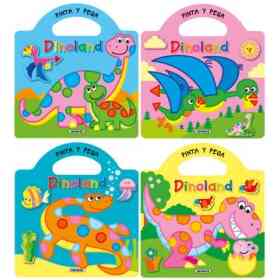 Pinta Y Pega Dinoland (4 Títulos)