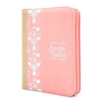 Biblia Reina Valera 1960 Mediana Color Rosa Y Beige