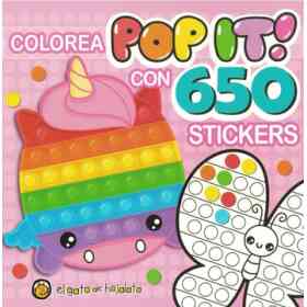 Pinto Pop It Con 600 Stickers: Unicornio