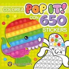 Pinto Pop It Con 600 Stickers: Dinosaurio