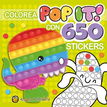 Pinto Pop It Con 600 Stickers: Dinosaurio