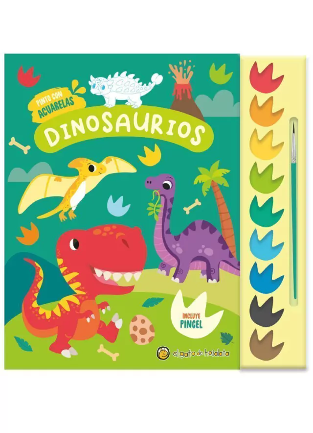 PINTO CON ACUARELAS DINOSAURIOS