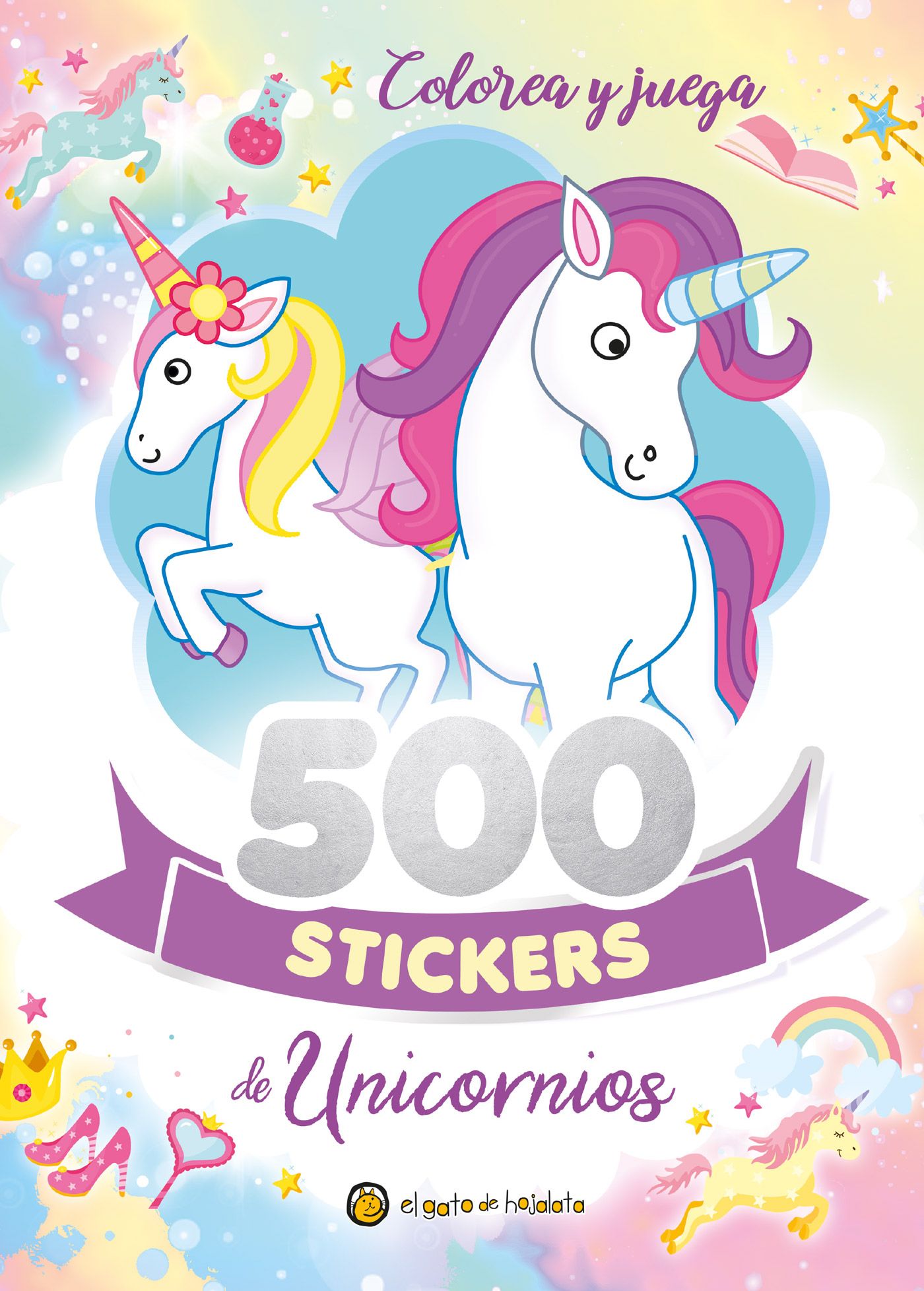 500 STICKERS DE UNICORNIOS 3 - COLOREA Y JUEGA