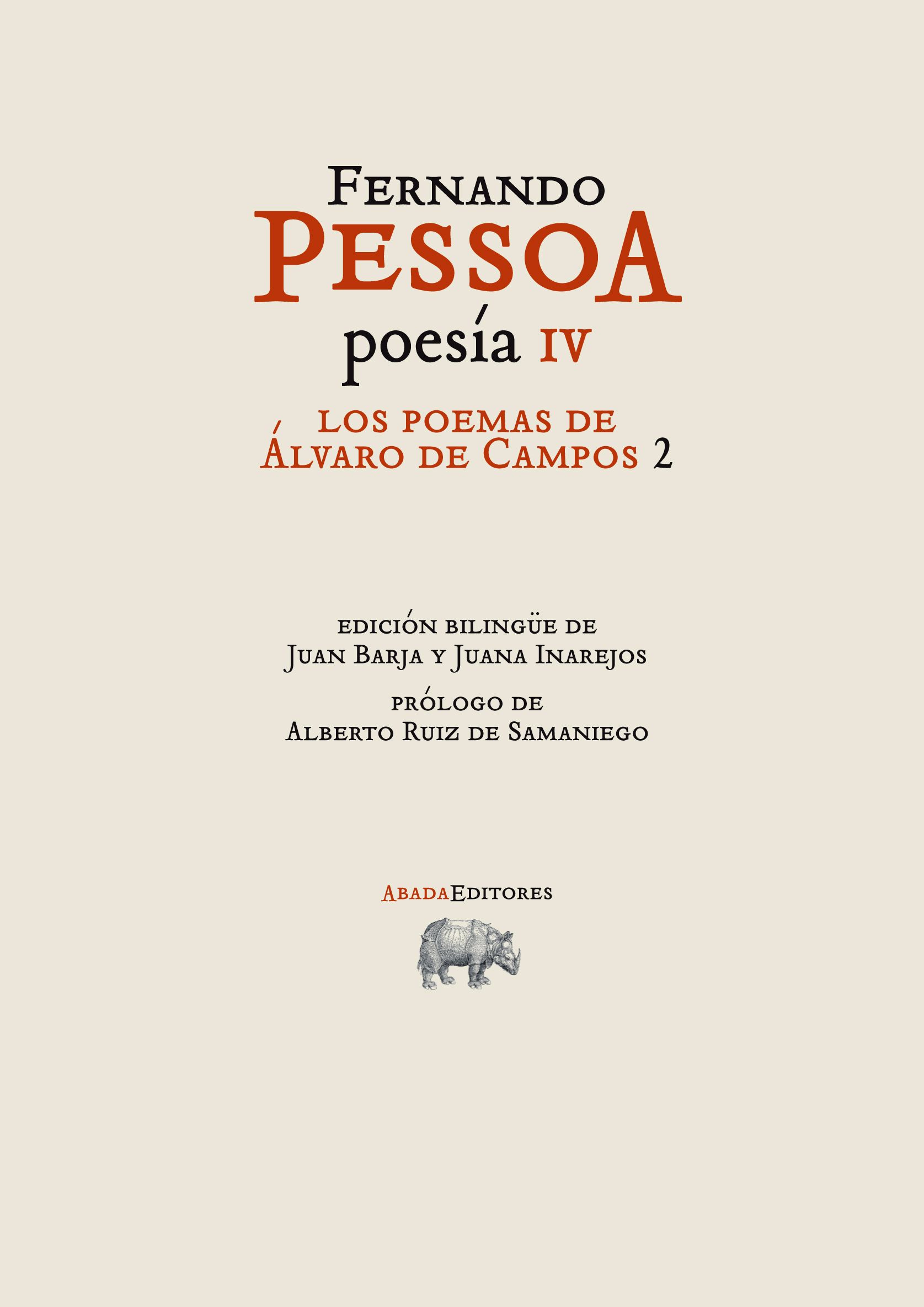 POESIA IV: POEMAS ALVARO CAMPOS 2